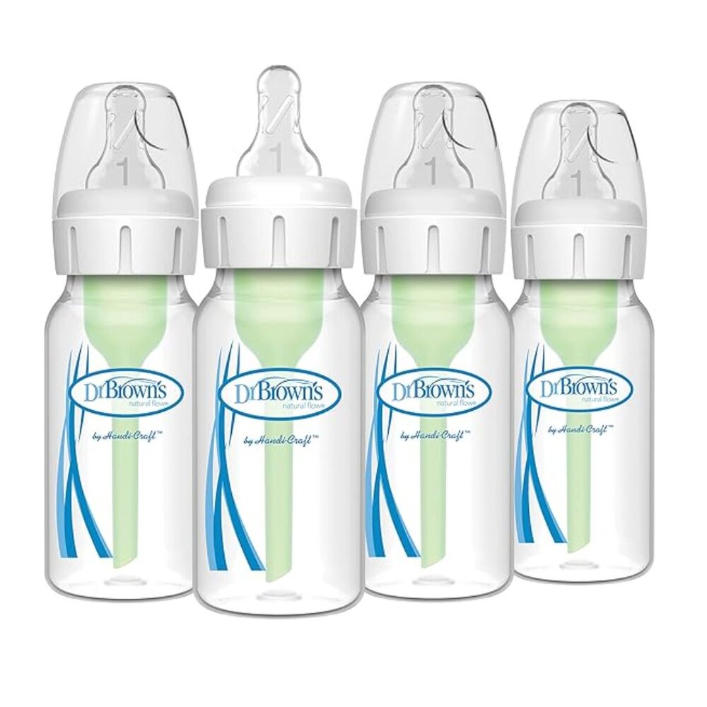 Dr. Brown's Natural Flow Anti-Colic Options+ Narrow Baby Bottle, 4 oz (5pk)
